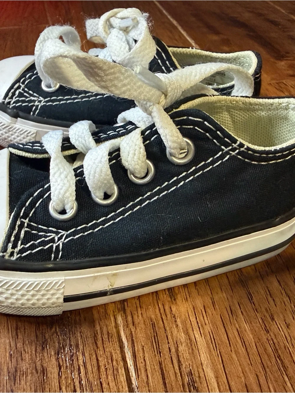 Converse Black Canvas Kids Sneakers with White Accents